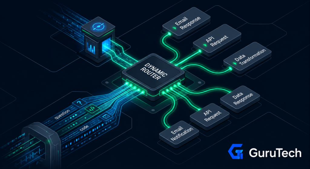 AI semantic routing architecture showing dynamic model routing between low-cost and premium AI models to reduce AI API costs and optimize automation workflows.