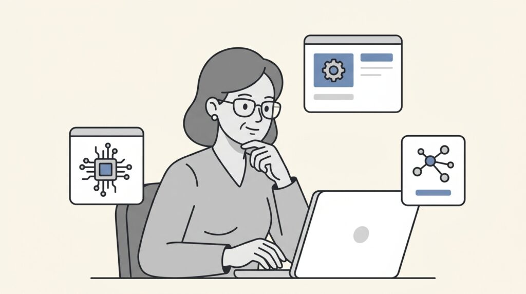 AI-accelerated engineer workflow concept showing modern software development with AI tools